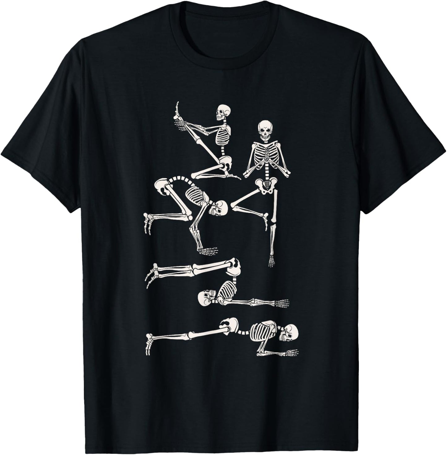 Skeleton Yoga Funny Halloween Costume Namaste Meditation T-Shirt - T-Shirt | Black