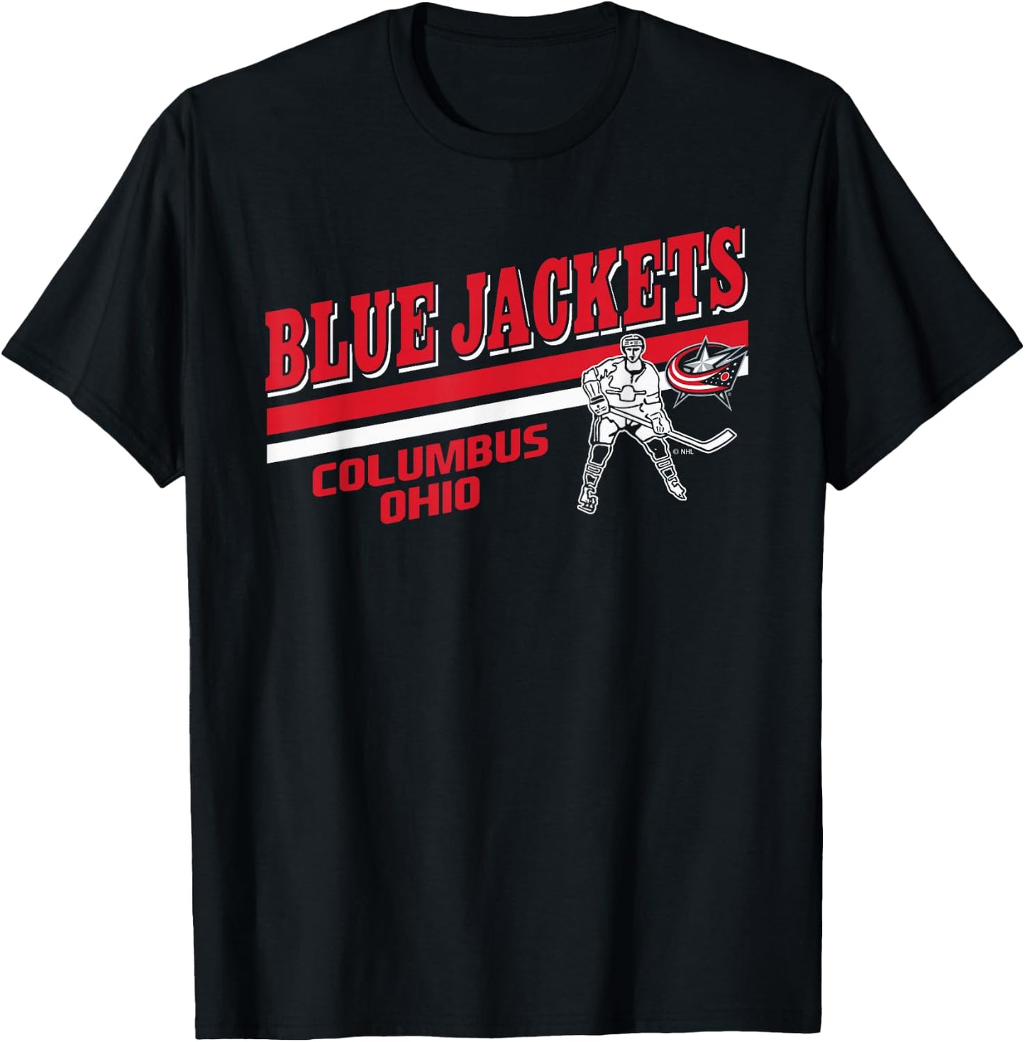 Columbus Blue Jackets Player Navy Officially Licensed T-Shirt - T-Shirt | Black