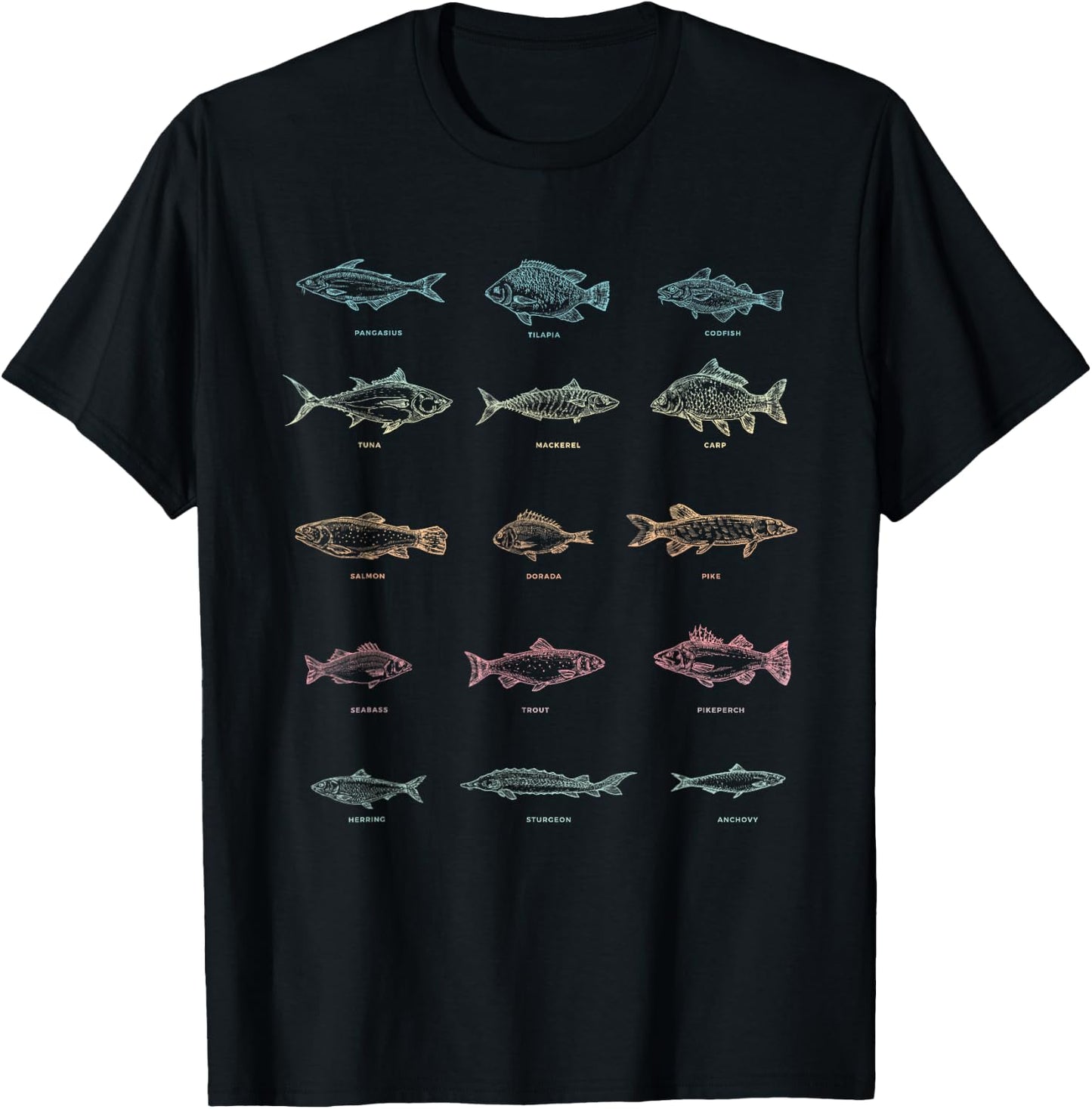 Fishing Men Boys Gift Fish Fishermen Hobby Lake Fishing T-Shirt - T-Shirt | Black
