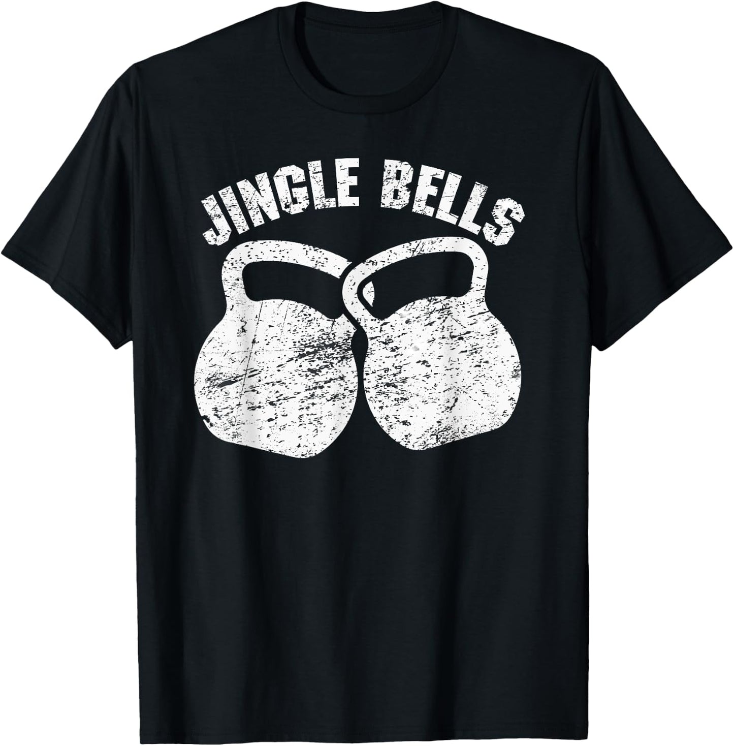 Funny Kettlebell T Shirt Christmas Jingle Bells workout T-Shirt - T-Shirt | Black