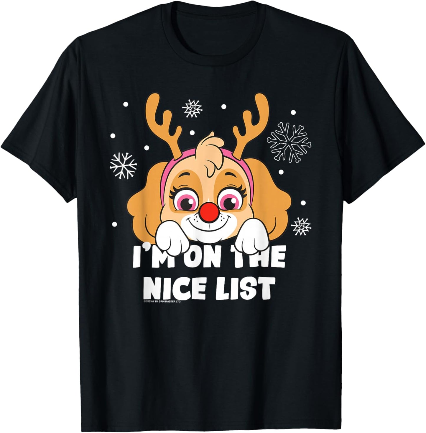 Paw Patrol Skye Nice Christmas List T-Shirt - T-Shirt | Black