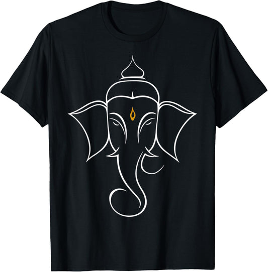 Hindu Ganesha Puja Elephant God India Meditation Yoga Murti T-Shirt - T-Shirt | Black