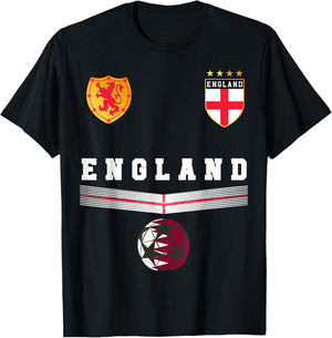 England Soccer Fans Jersey English Flag Football Lovers T-Shirt - T-Shirt | Black