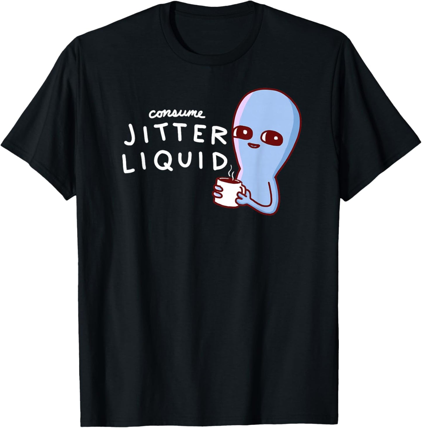 Threadless Nathan W. Pyle Jitter Liquid Graphic T-Shirt - T-Shirt | Black