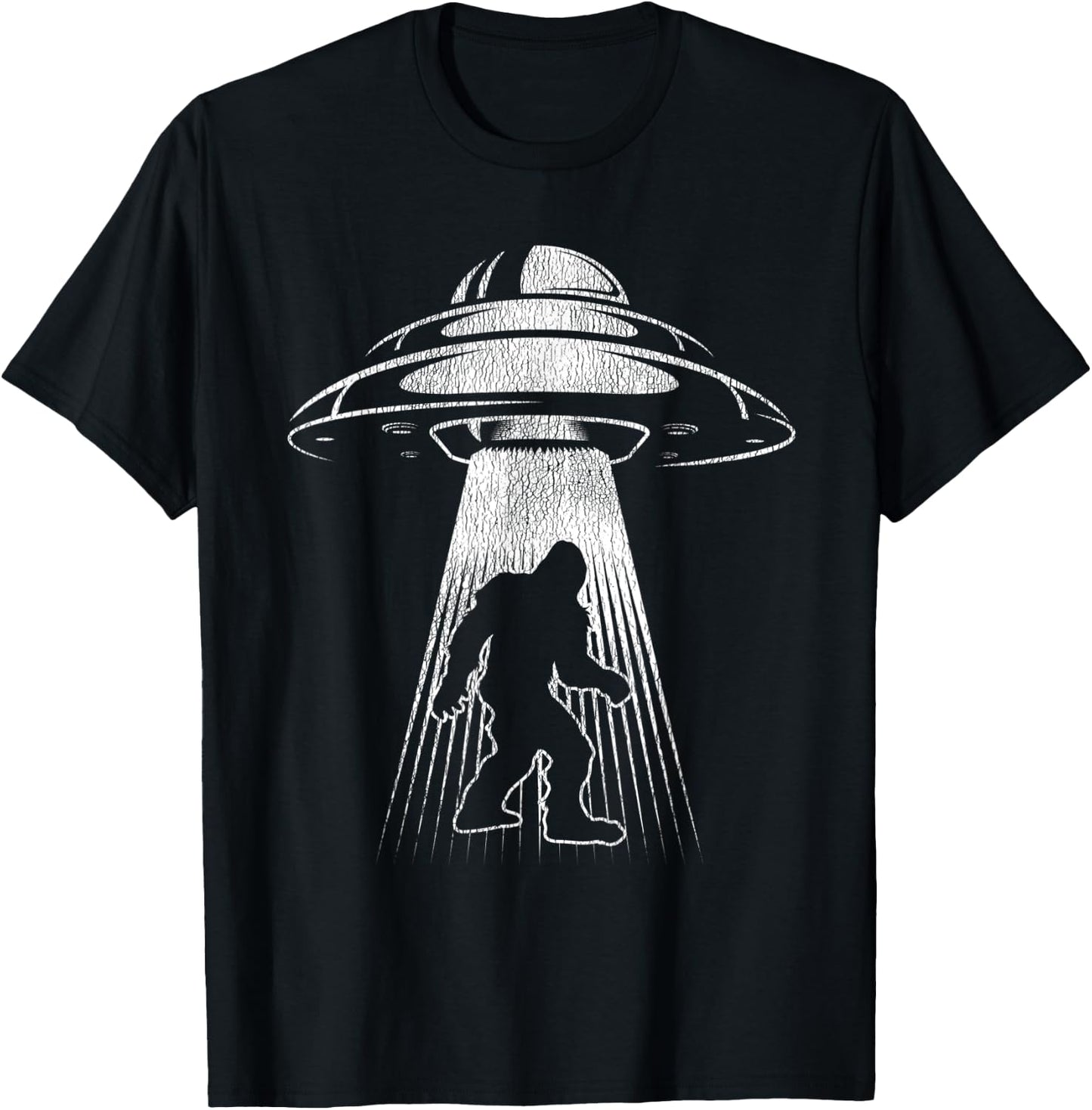 Yeti UFO Bigfoot Alien Abduction Cryptid Sasquatch Bigfoot T-Shirt - T-Shirt | Black