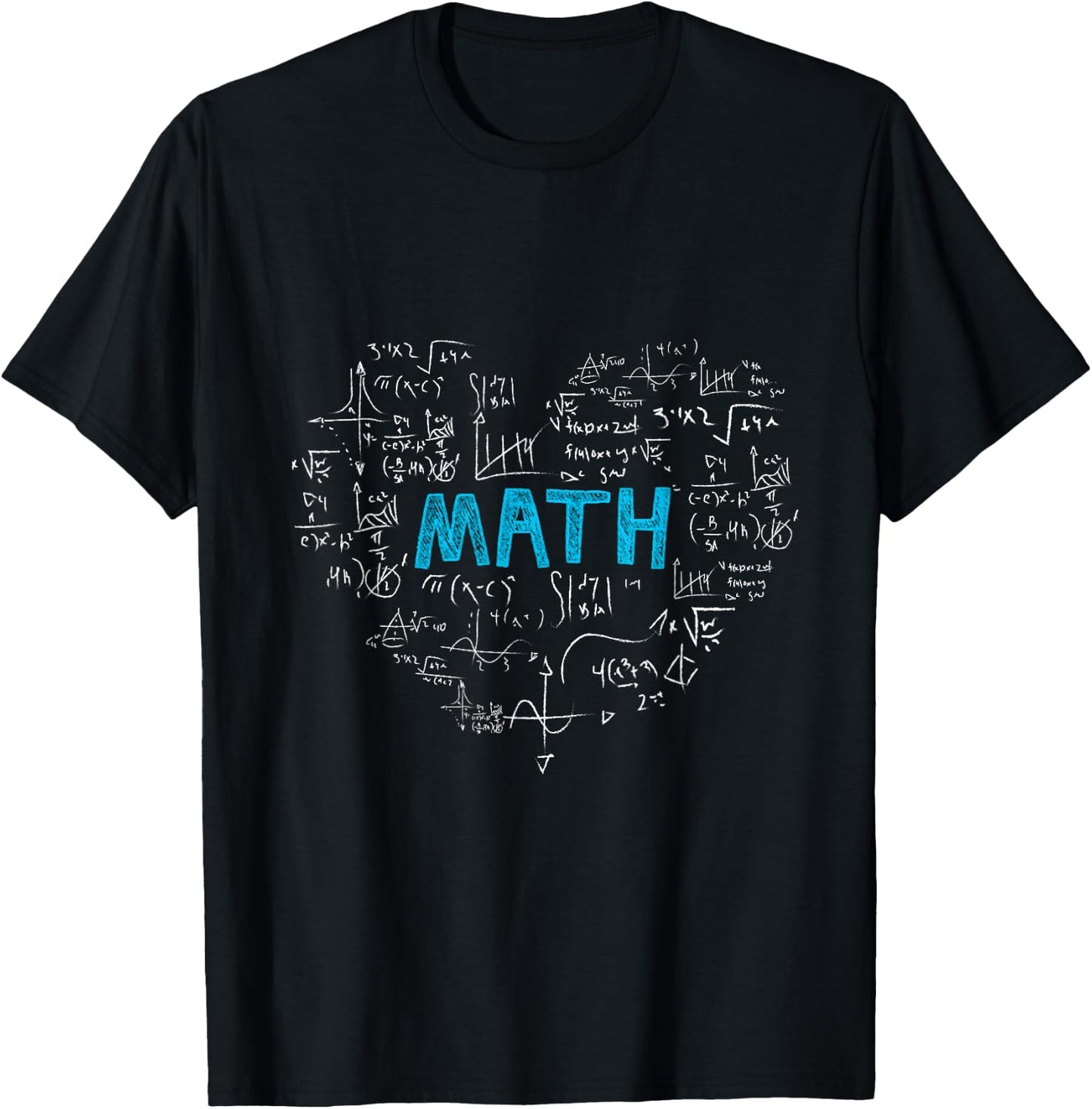 math lover heart Mathematics Geek gift kids boys men teacher T-Shirt - T-Shirt | Black