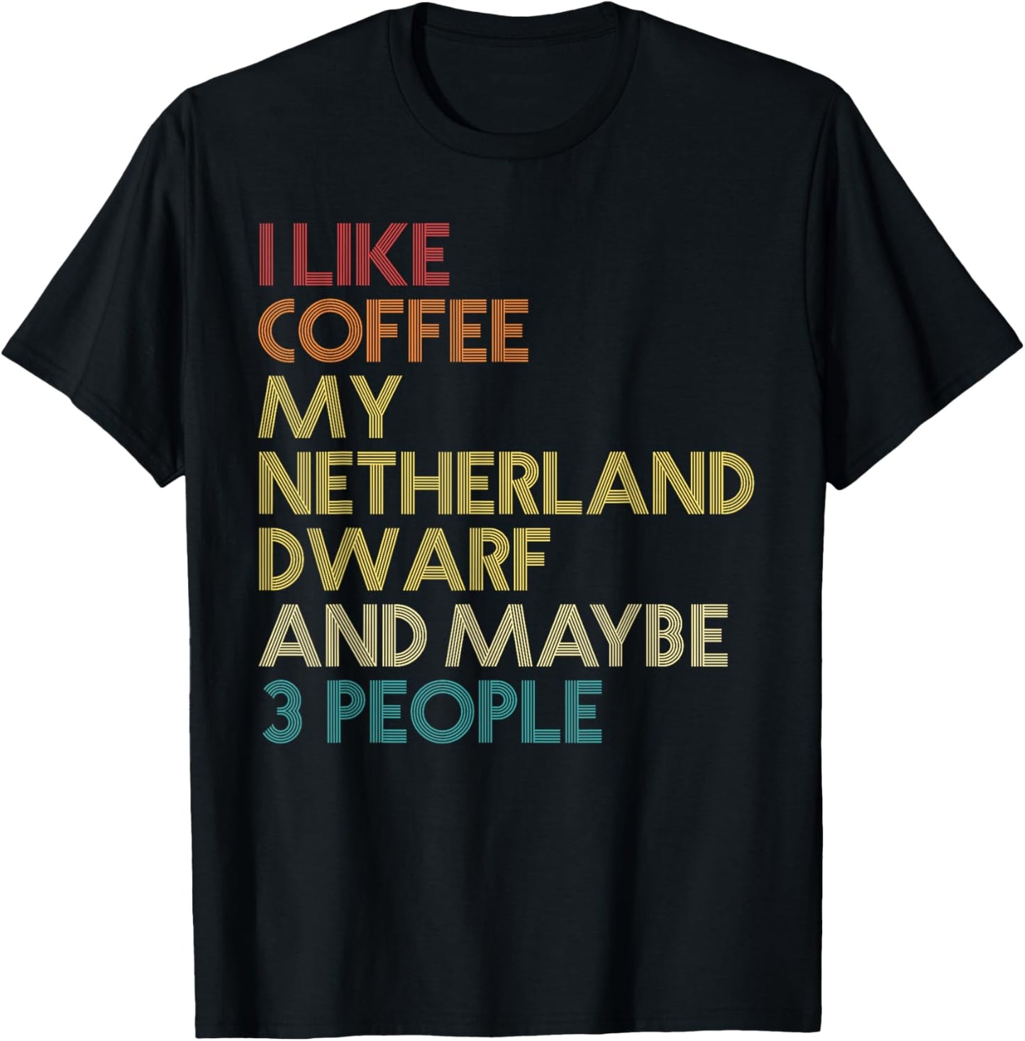 Netherland Dwarf Rabbit Owner Coffee Lover Vintage Retro T-Shirt - T-Shirt | Black