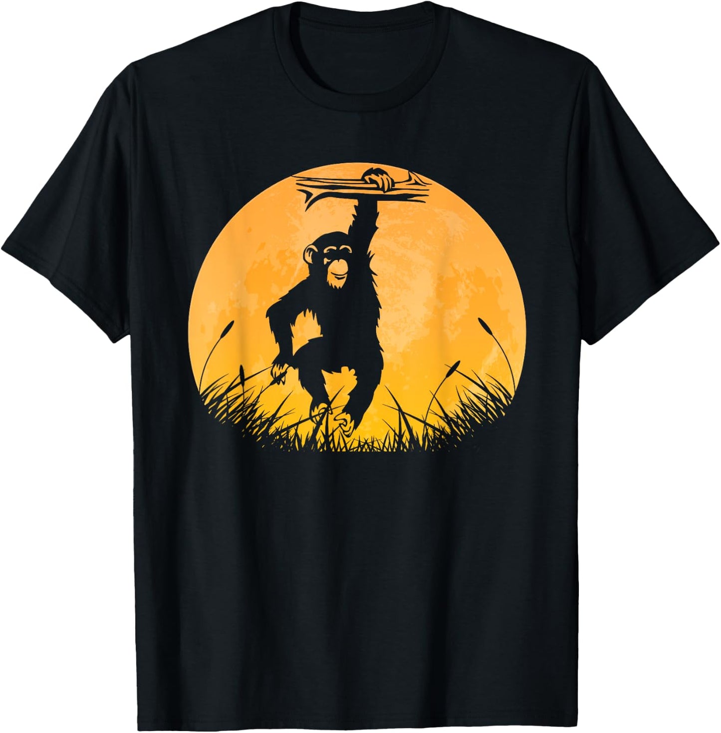 Chimpanzee Easy Halloween Outfit Monkey Moon Costume Gift T-Shirt - T-Shirt | Black