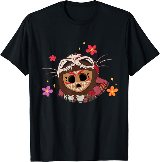 Disney Moana 2 Big Face Kotu Tropical Flowers Costume T-Shirt - T-Shirt | Black
