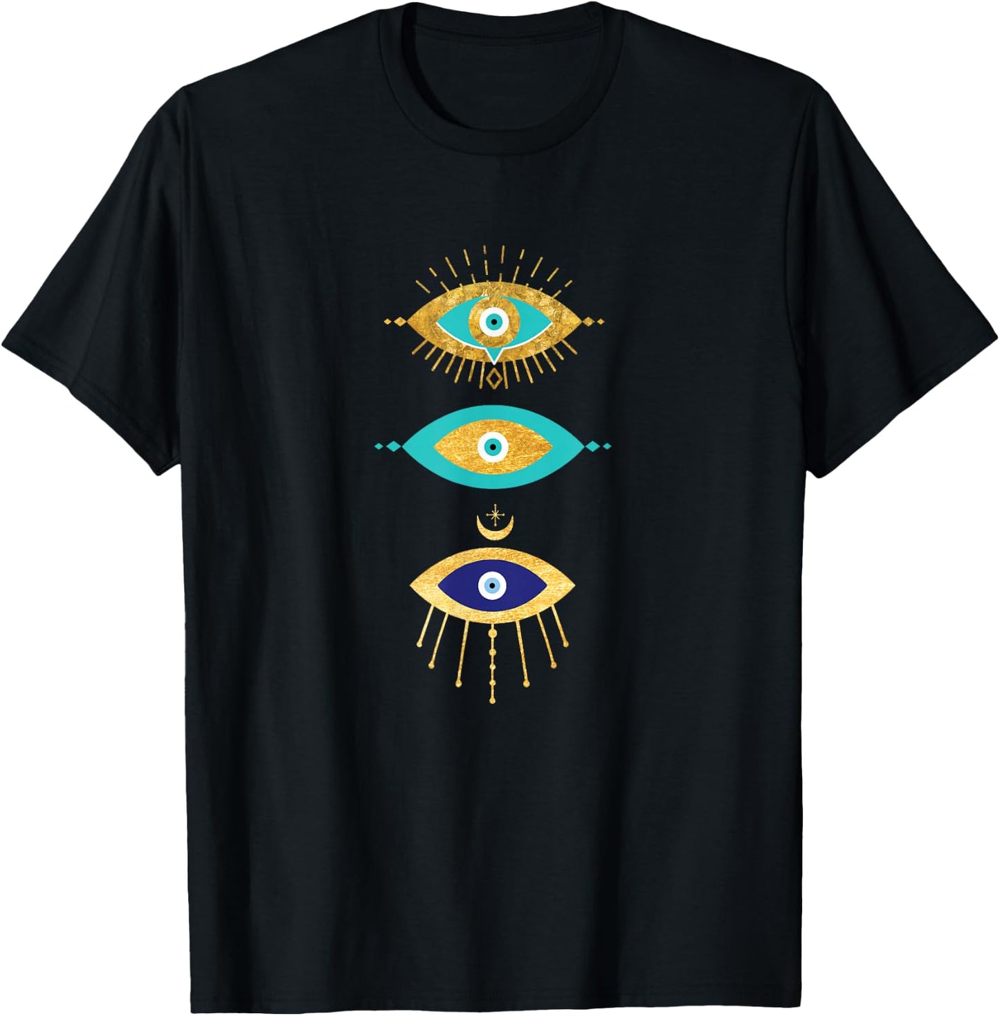 Third Eye All Seeing Spiritual Gift Apparel Evil Eye Curse Protection , Teen Girls & Teens, Black, Short Sleeve, Classic Fit, Small T-Shirt - T-Shirt | Black