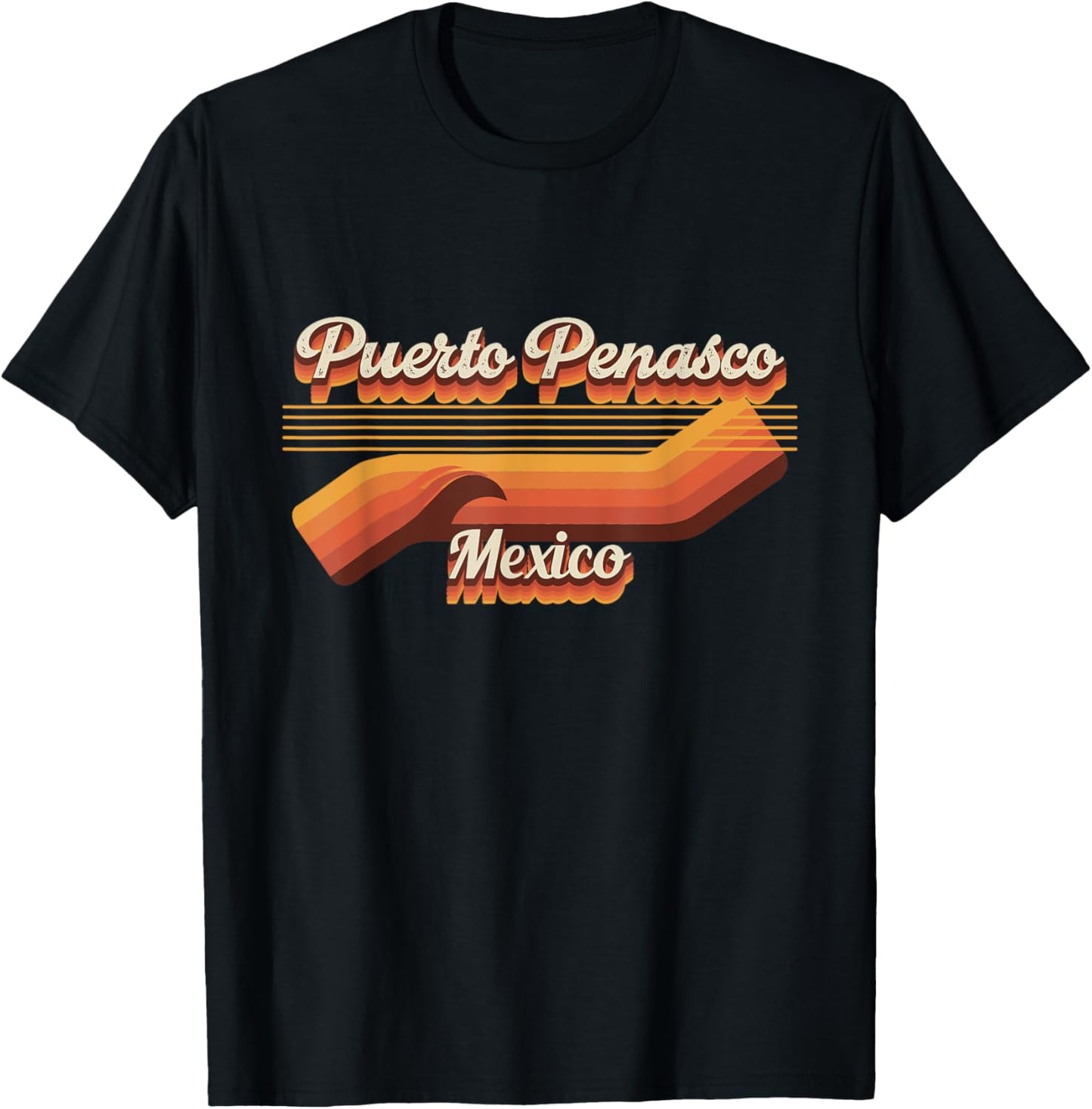 Retro Puerto Penasco 80s Outfit - Puerto Penasco Beach T-Shirt - T-Shirt | Black
