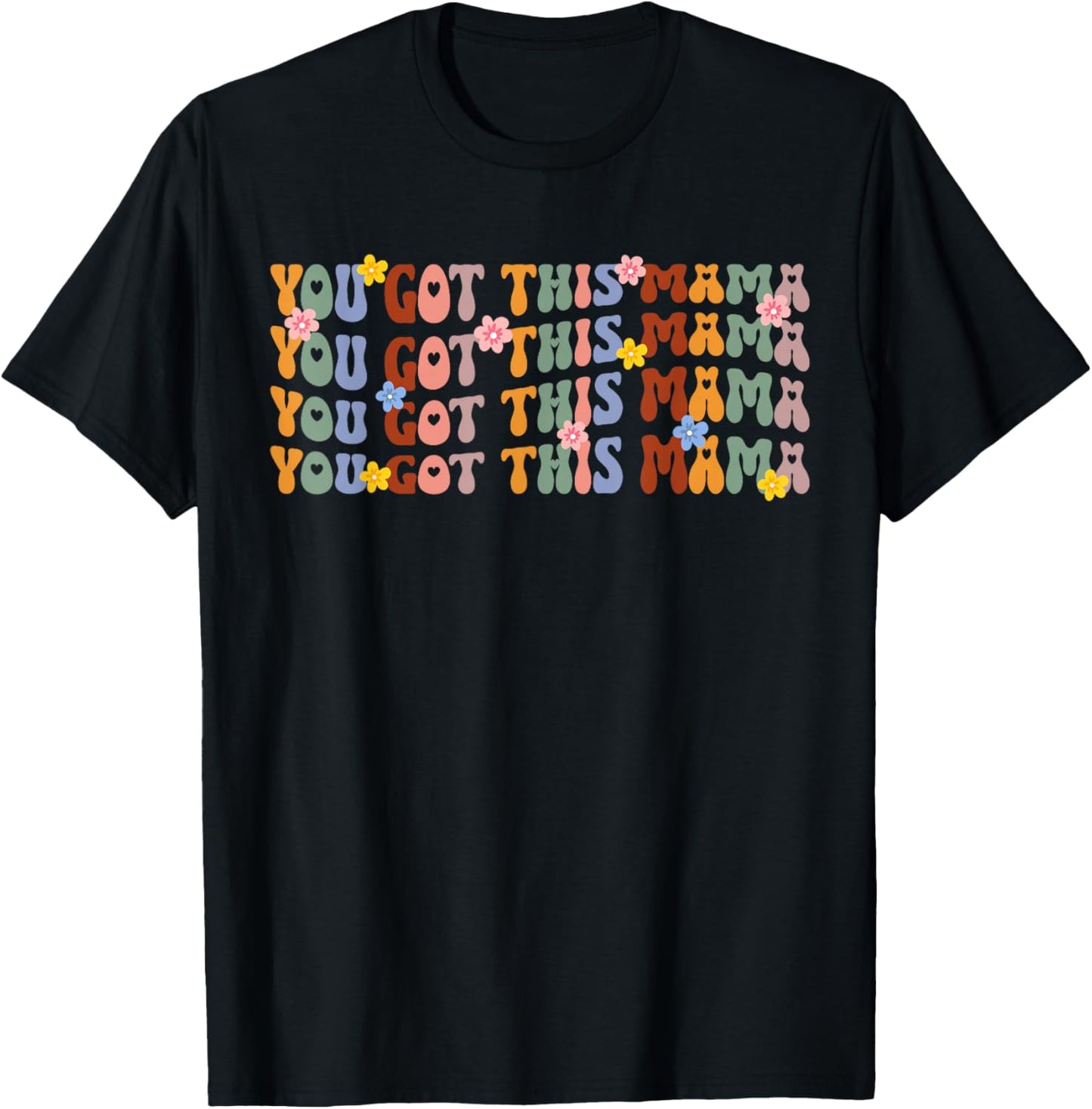 Mother Baby Nurse Postpartum Nurse Groovy Mom Baby Nurse T-Shirt - T-Shirt | Black