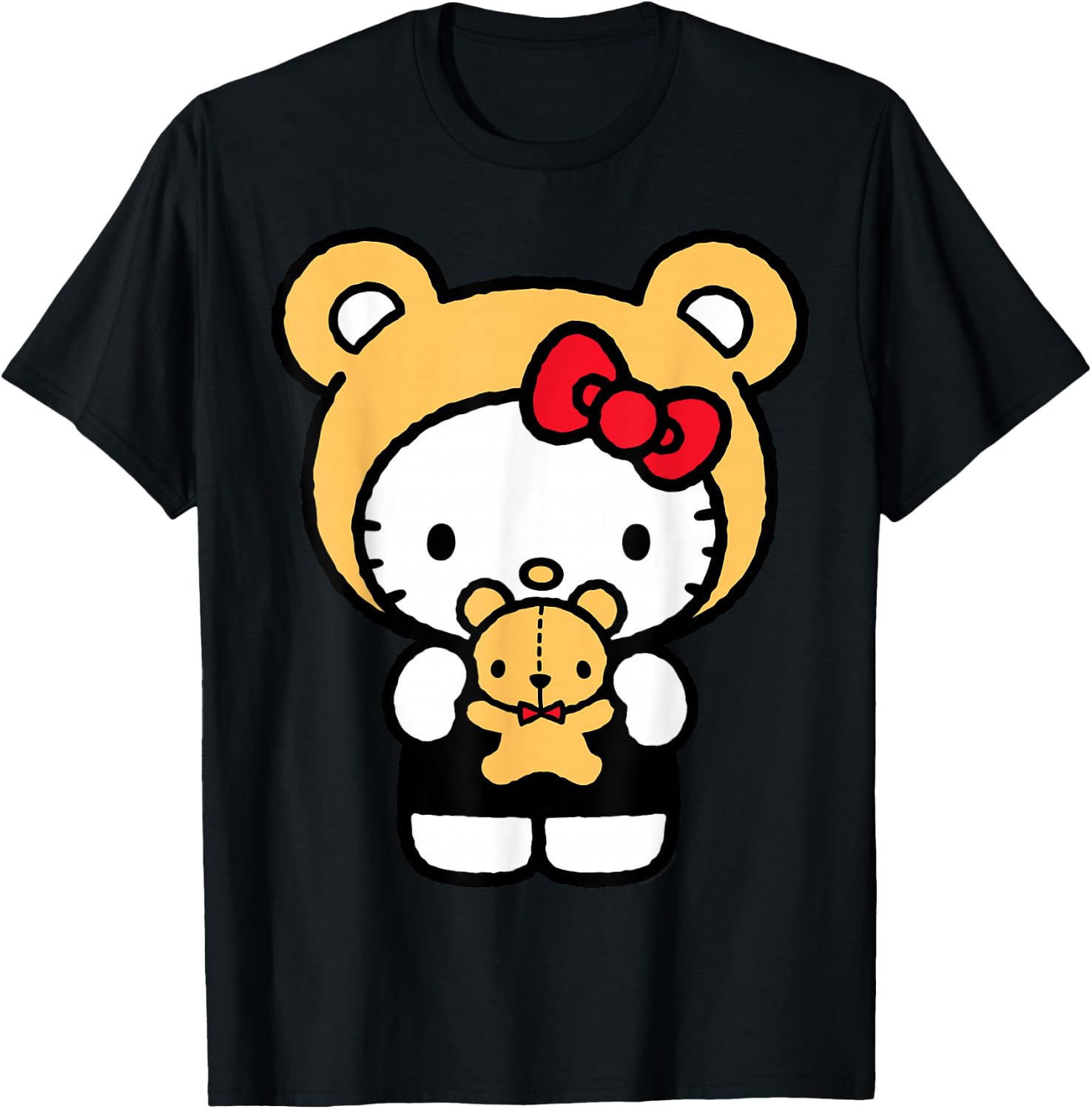 Hello Kitty Teddy Bear Dress Up Small T-Shirt - T-Shirt | Black
