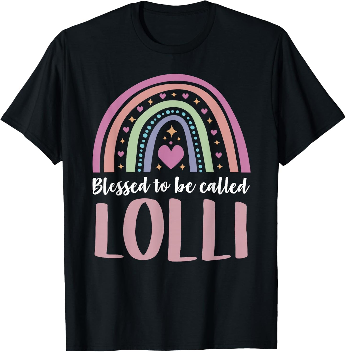 Lolli Shirt for Grandma Women Mothers Day Blessed Lolli T-Shirt - T-Shirt | Black