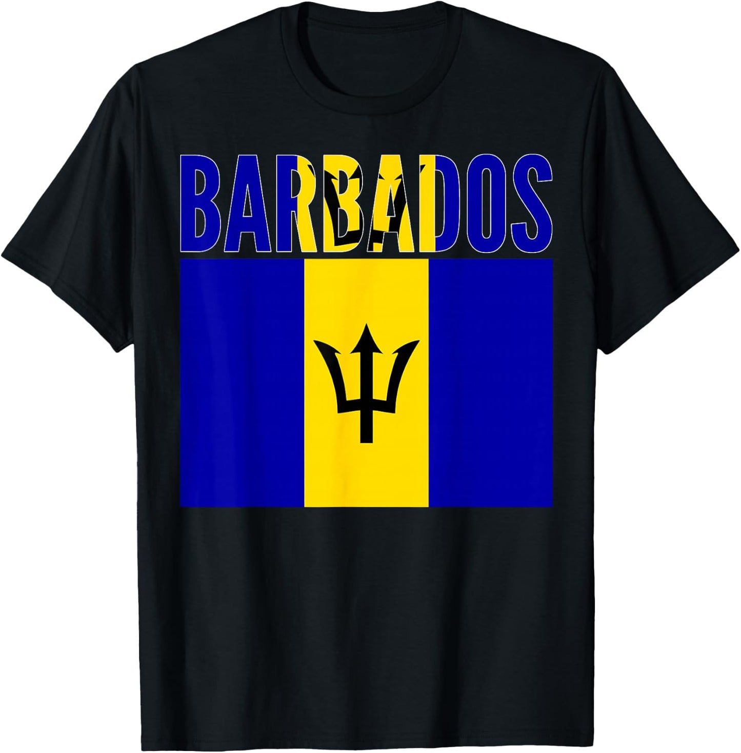 Barbadian - Barbados Country Flag T-Shirt - T-Shirt | Black