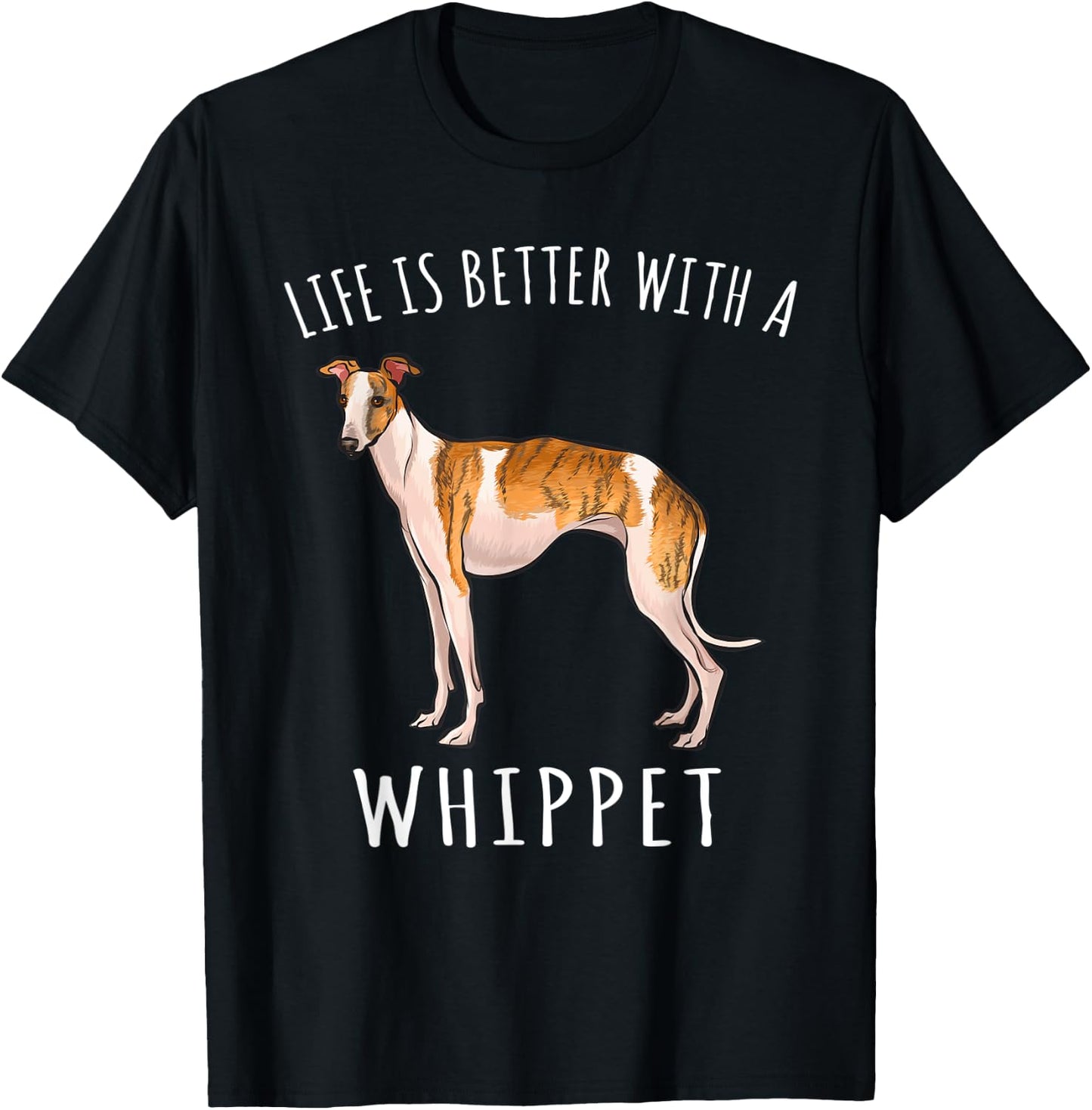 Life Is Better With A Whippet Dog Lover Women Kids T-Shirt - T-Shirt | Black