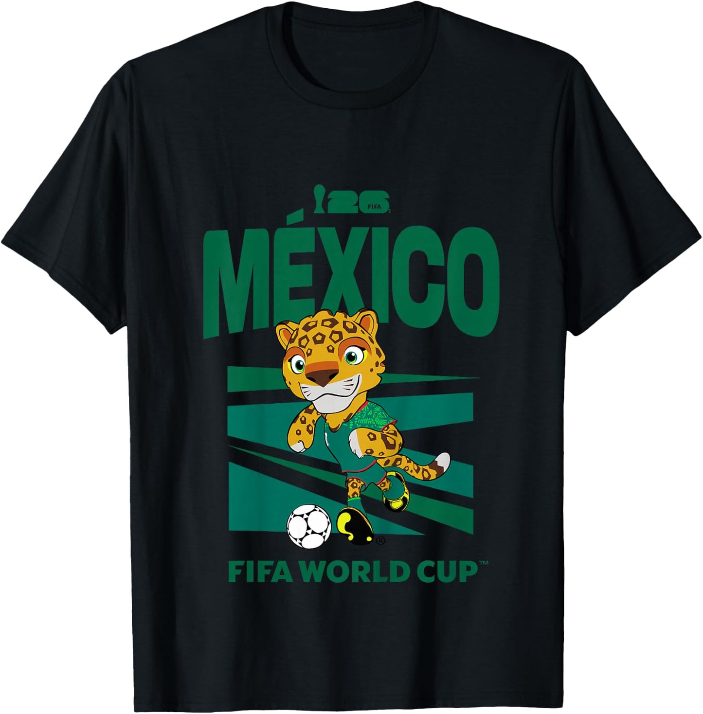 Kids FIFA World CUP26 Mexico Mascot Ball T-Shirt - T-Shirt | Black