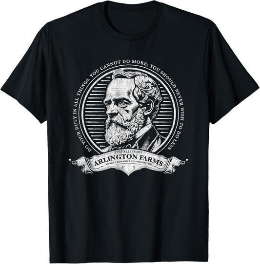 Vintage Fade Arlington Farms - Clever Robert E. Lee T-Shirt - T-Shirt | Black