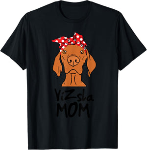 DOG UNIVERSE VIZSLA MOM - -Adults, Grey, Small, Short Sleeve T-Shirt - T-Shirt | Black