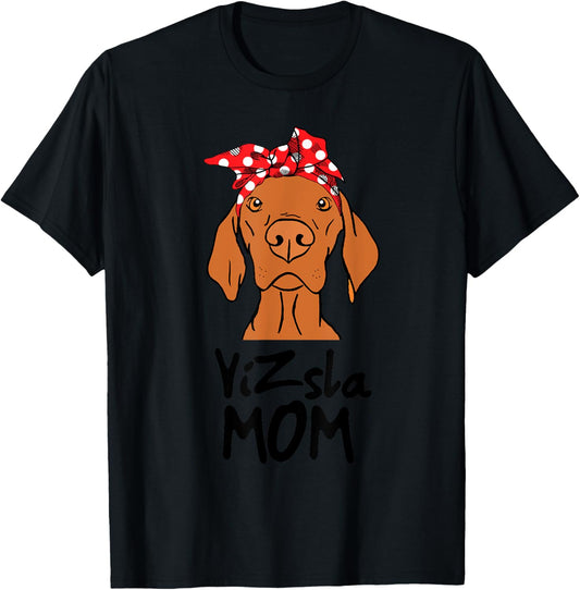 DOG UNIVERSE VIZSLA MOM - -Adults, Grey, Small, Short Sleeve T-Shirt - T-Shirt | Black