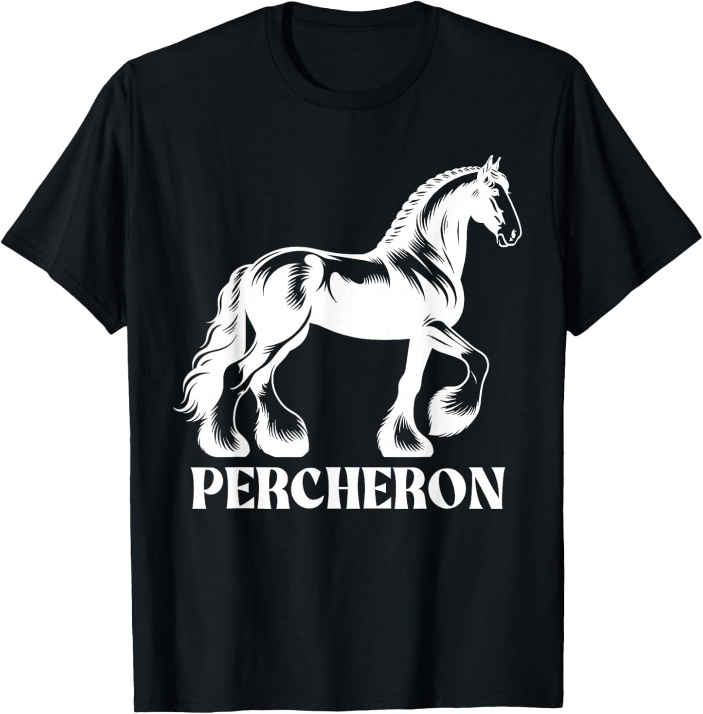 Percheron Horse, Equestrian Percheron Horse T-Shirt - T-Shirt | Black