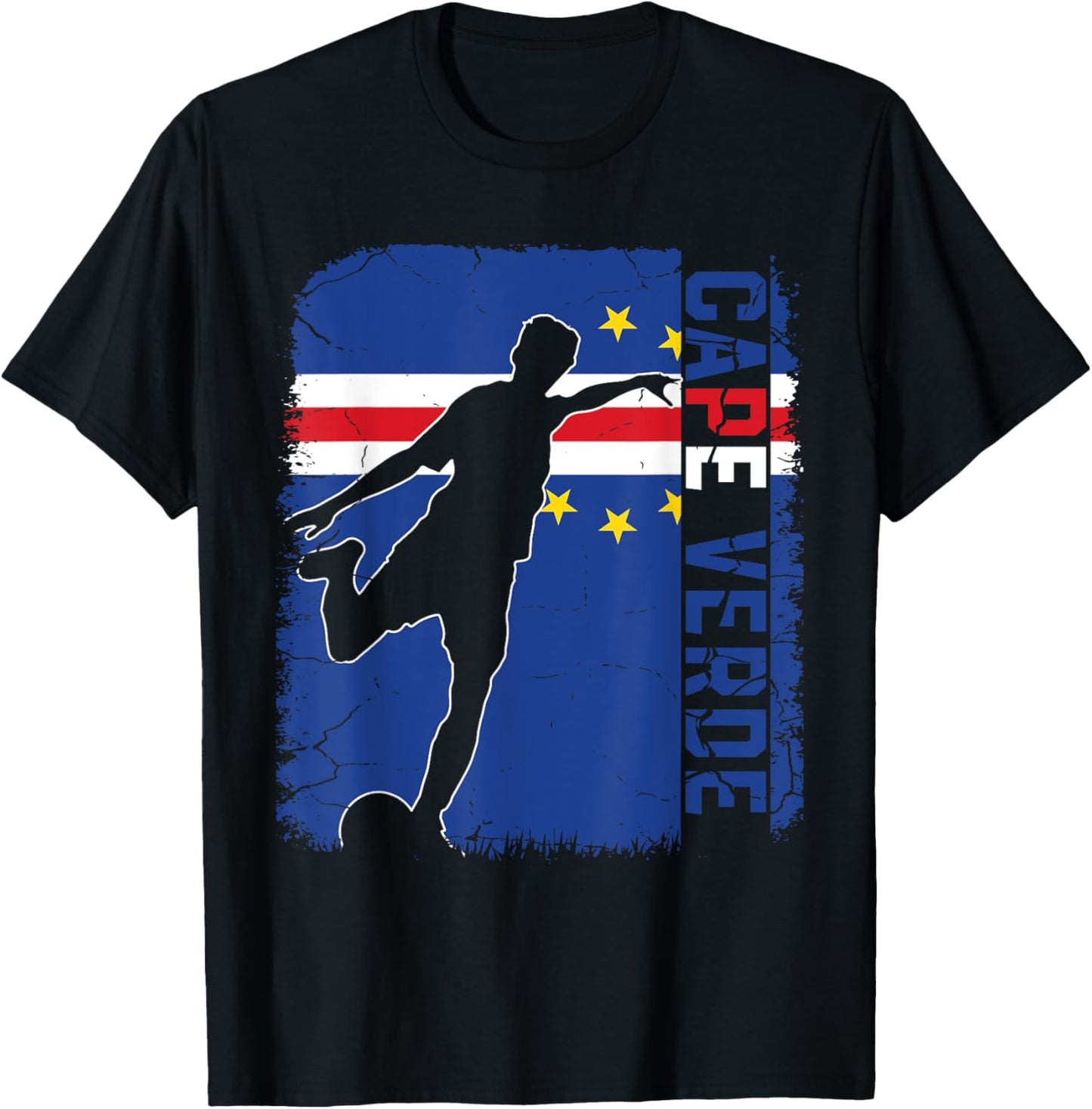 Cape Verde Soccer Team Cape Verde Flag Jersey Football T-Shirt - T-Shirt | Black