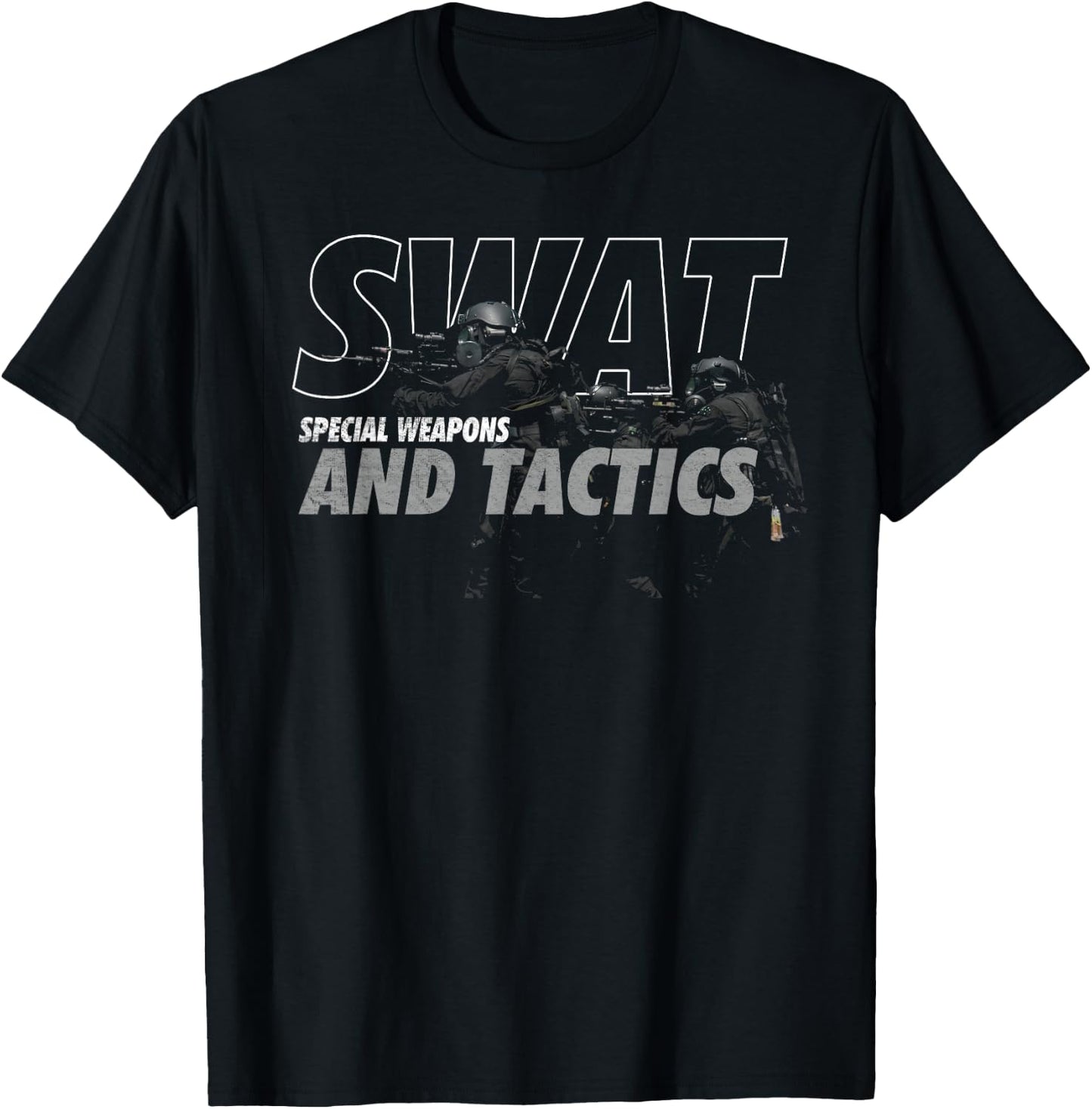 SWAT Special Weapons And Tactics Team Shirt, Police Officer T-Shirt - T-Shirt | Black