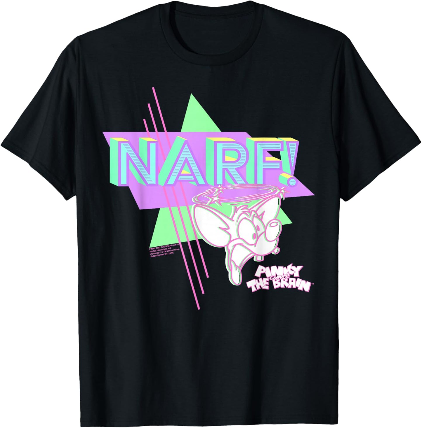 Pinky and The Brain Pinky Narf Neon T-Shirt - T-Shirt | Black