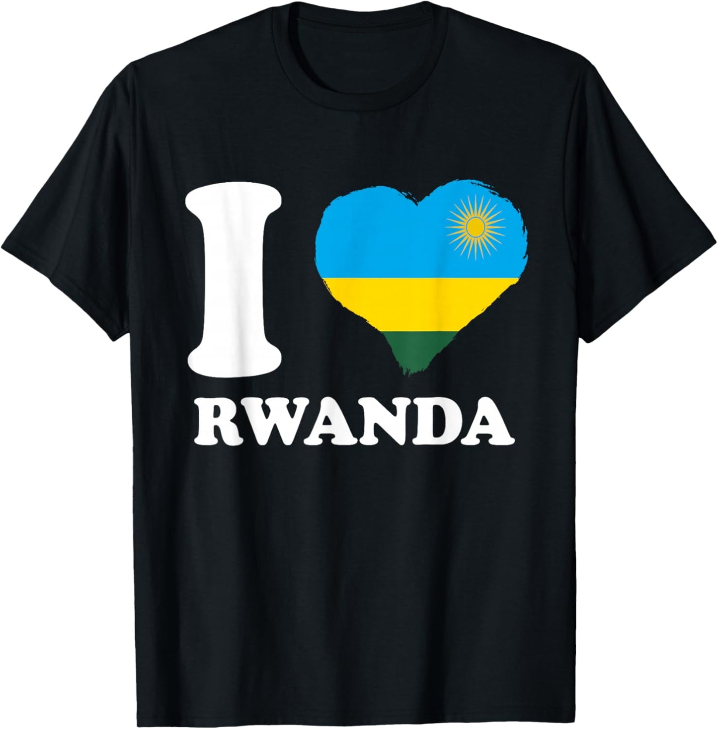 I Love Rwanda Rwandan Pride Rwandan Flag Rwandan Roots T-Shirt - T-Shirt | Black