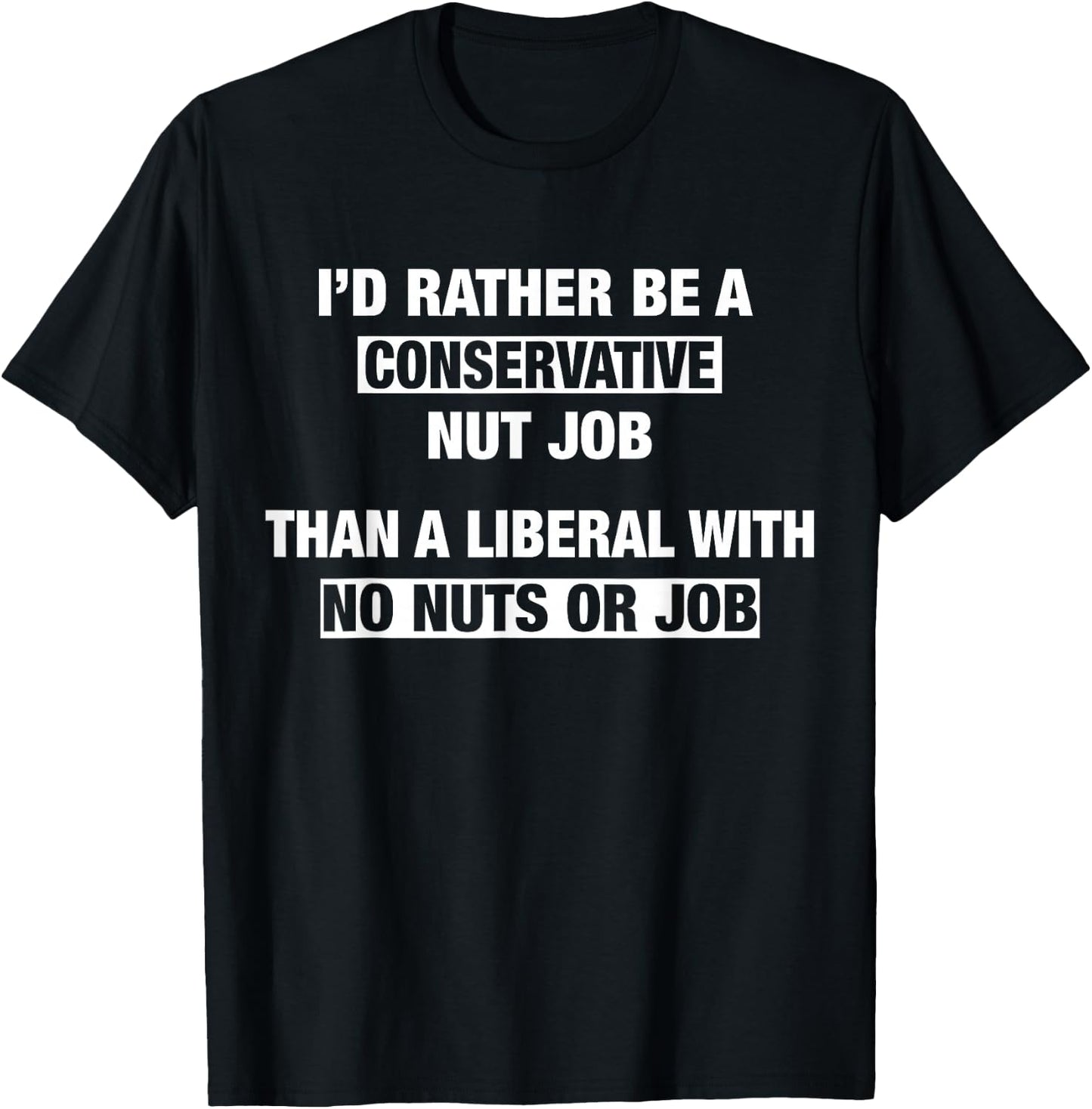 Funny Conservative Men Women Nut Job Republican T-Shirt - T-Shirt | Black