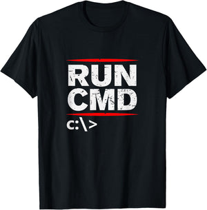 Admins Programmers Run CMD Gift T-Shirt - T-Shirt | Black