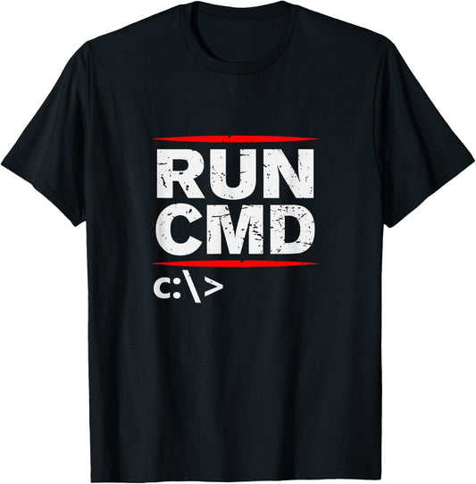 Admins Programmers Run CMD Gift T-Shirt - T-Shirt | Black