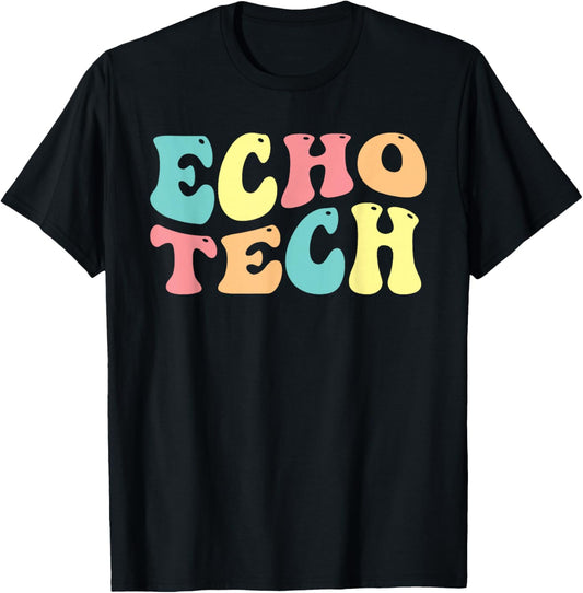 Echo Tech Echocardiography Echocardiographer Sonographer T-Shirt - T-Shirt | Black