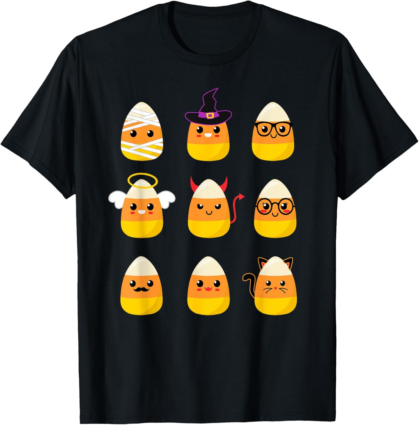 Candy Corn Costume Characters - Cute Halloween Kids T-Shirt - T-Shirt | Black