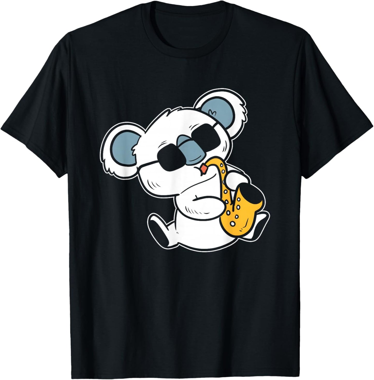 Koala playing Saxophone Band Member T-Shirt - T-Shirt | Black