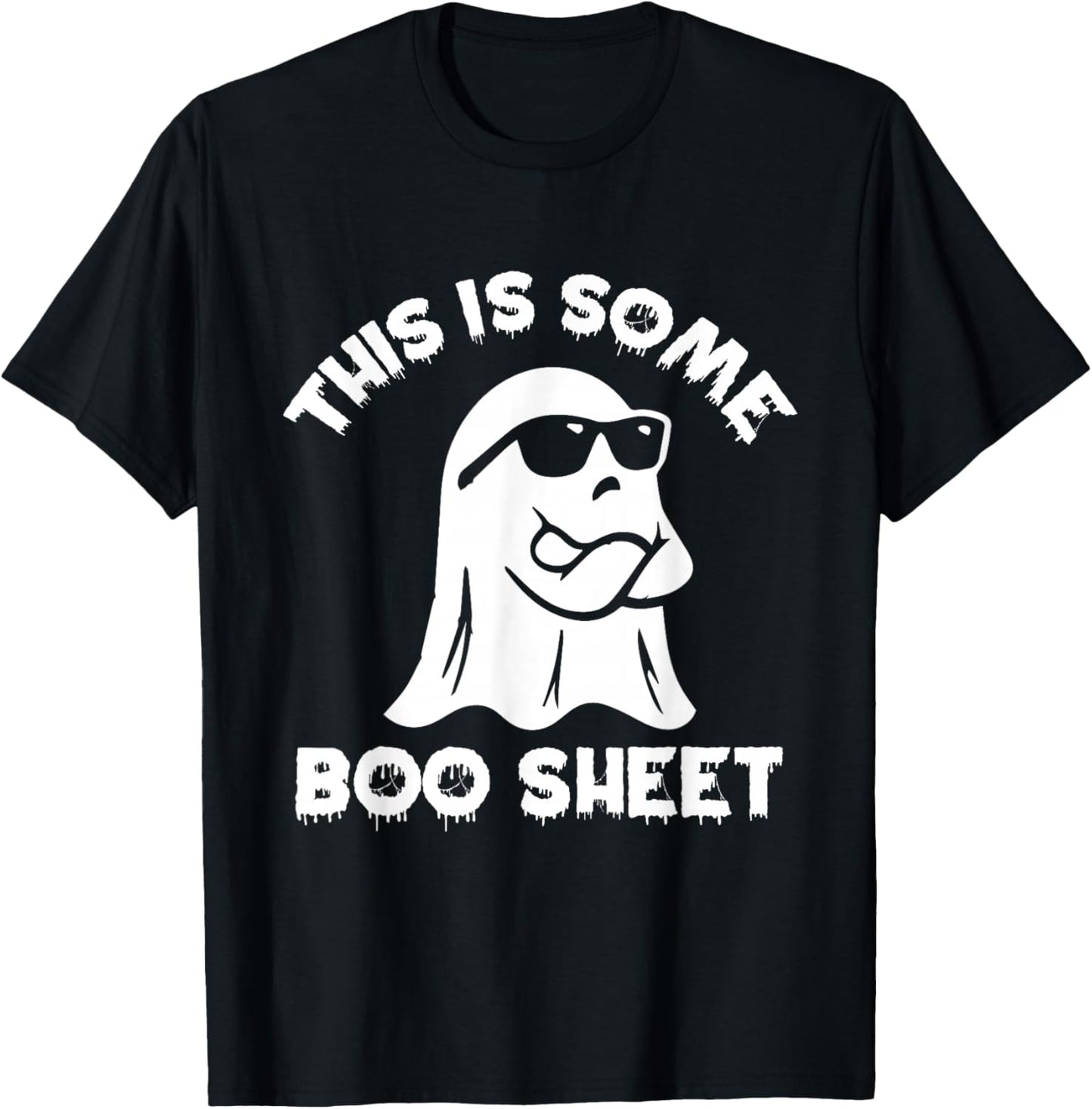 This Is Some Boo Sheet Ghost Funny Retro Halloween Costume T-Shirt - T-Shirt | Black