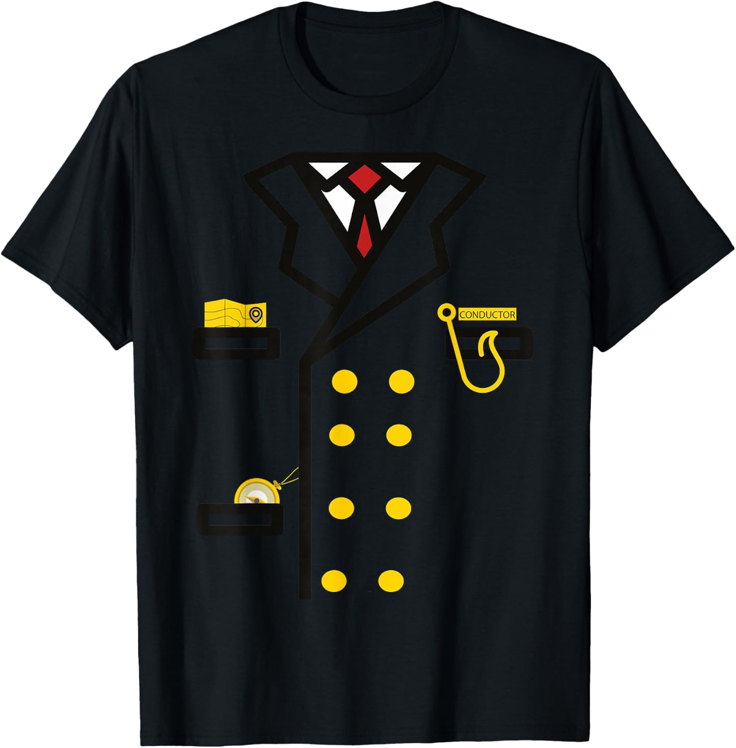 Fantabulous Acc Train Conductor Adult & Kids - Funny Halloween Costume T-Shirt - T-Shirt | Black