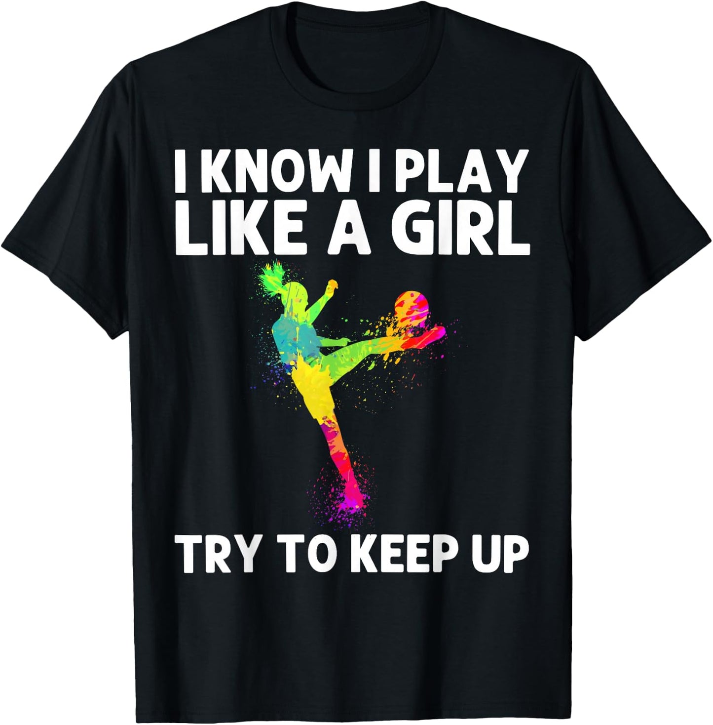 Funny Soccer Art Girls Soccer Player Soccer Lover T-Shirt - T-Shirt | Black
