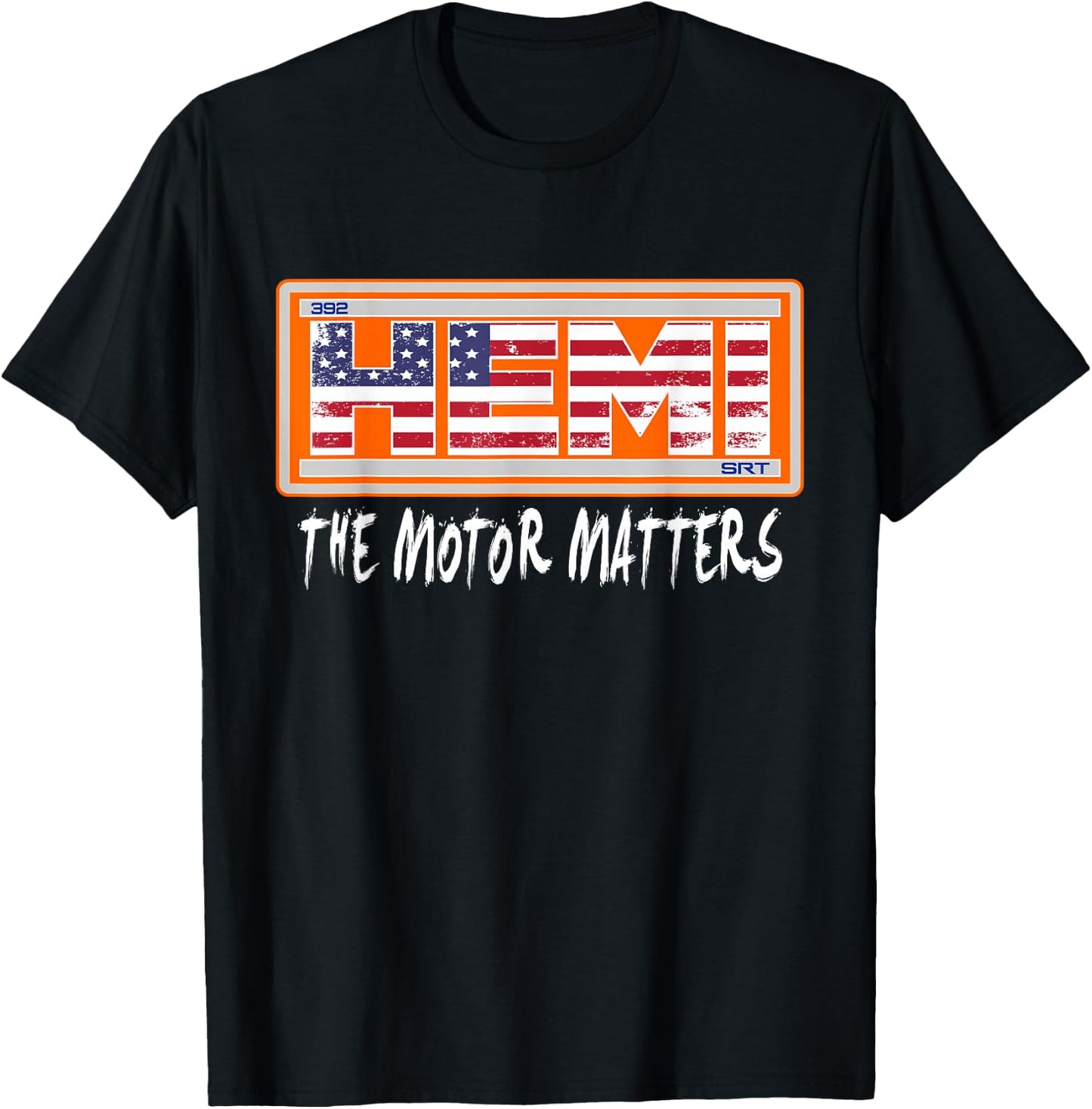 392 Hemi SRT Flag Design Patriotic T-Shirt - T-Shirt | Black