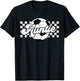 Soccer Auntie Aunt Lover Family Mother's Day Retro Checkered T-Shirt - T-Shirt | Black
