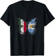Mexico and Argentina Mix Butterfly Half Mexican Argentinian T-Shirt - T-Shirt | Black