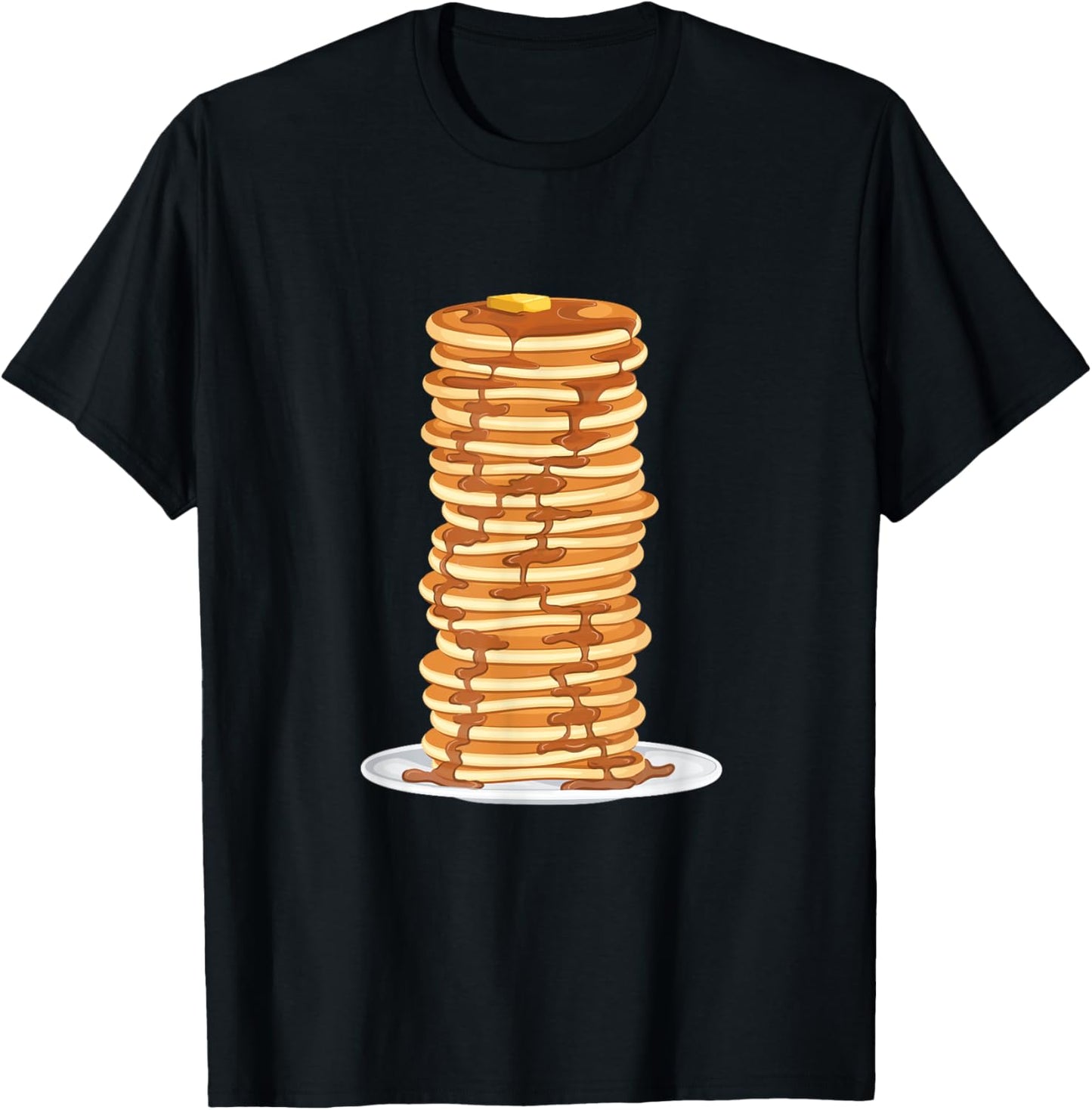 Tall Stack Of Pancakes - Pancake Lover Flapjacks Breakfast T-Shirt - T-Shirt | Black
