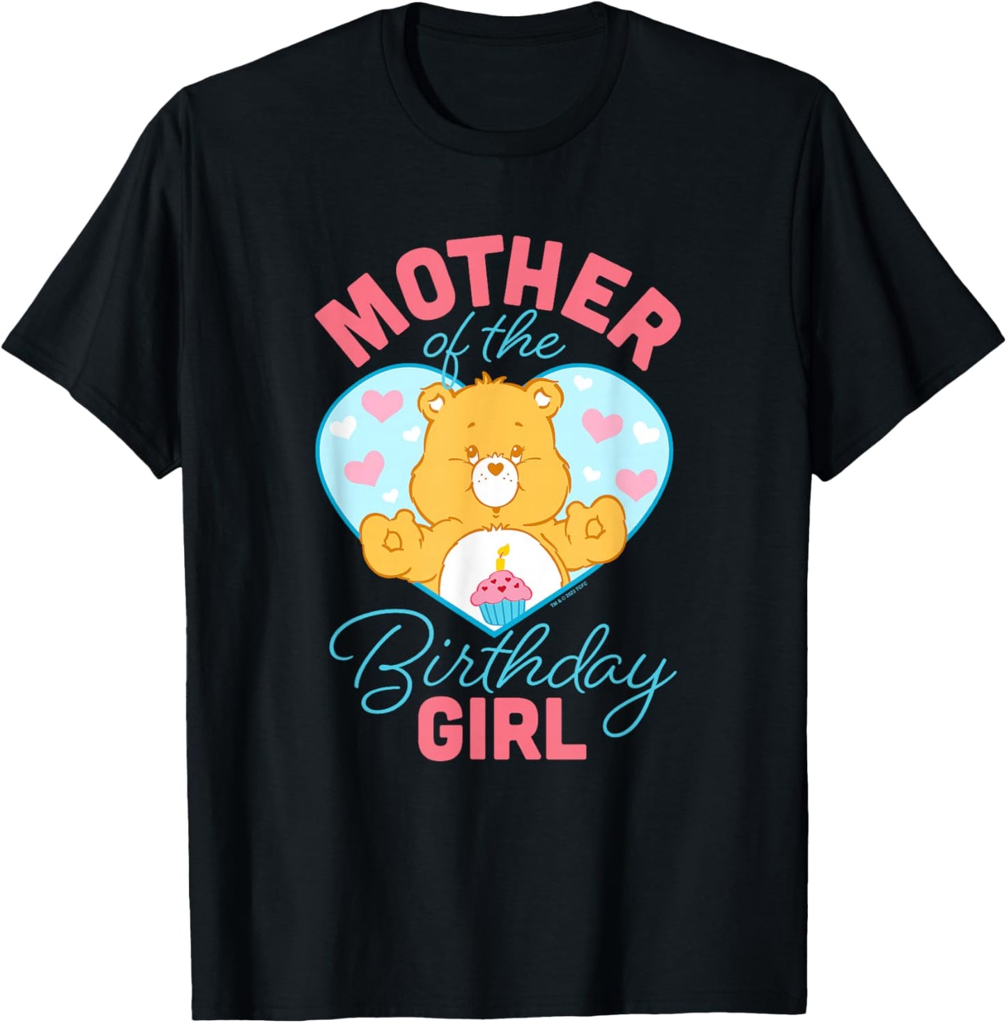 Care Bears Mother Of The Birthday Girl Vintage Heart Logo T-Shirt - T-Shirt | Black