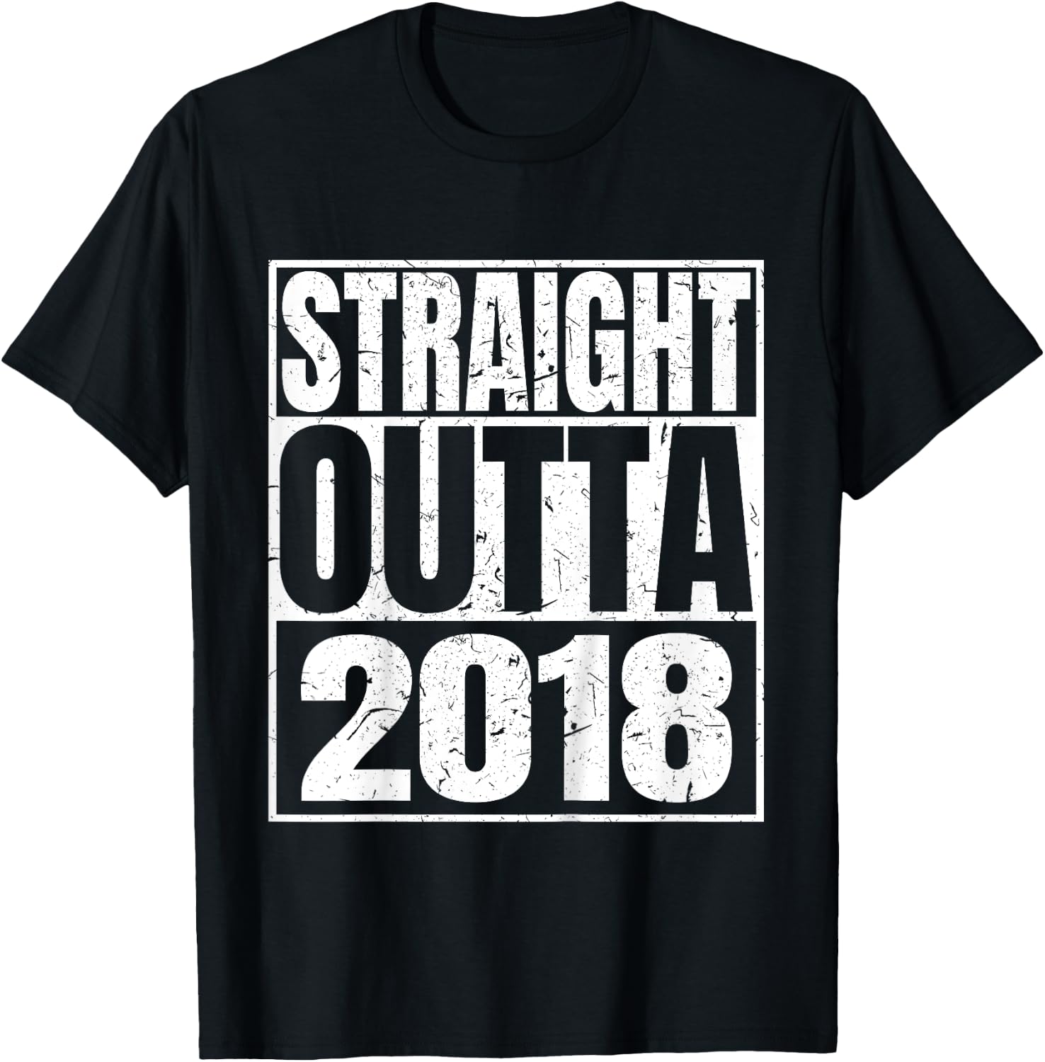 Straight Outta 2018 Classic 2018 Birth Of Birthday Vintage T-Shirt - T-Shirt | Black