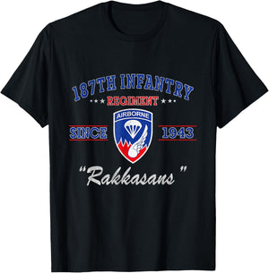 187th Infantry Regiment Veteran Military Father Day T-Shirt - T-Shirt | Black