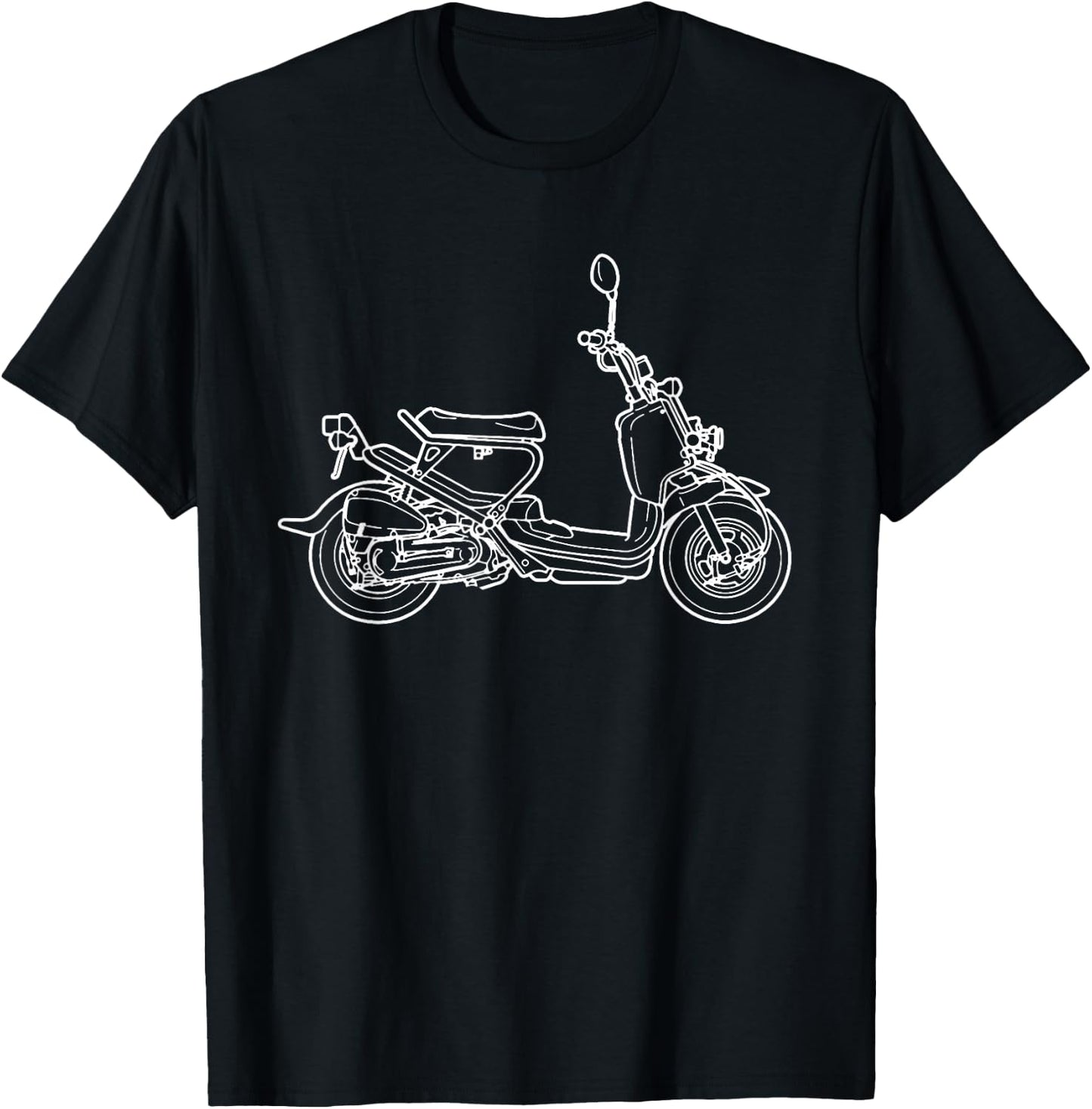 Gizmoto Ruckus Outlined Motorcycle Artwork - Black, -Adults, Small, Short Sleeve, Cotton 60% Polyester 40% T-Shirt - T-Shirt | Black