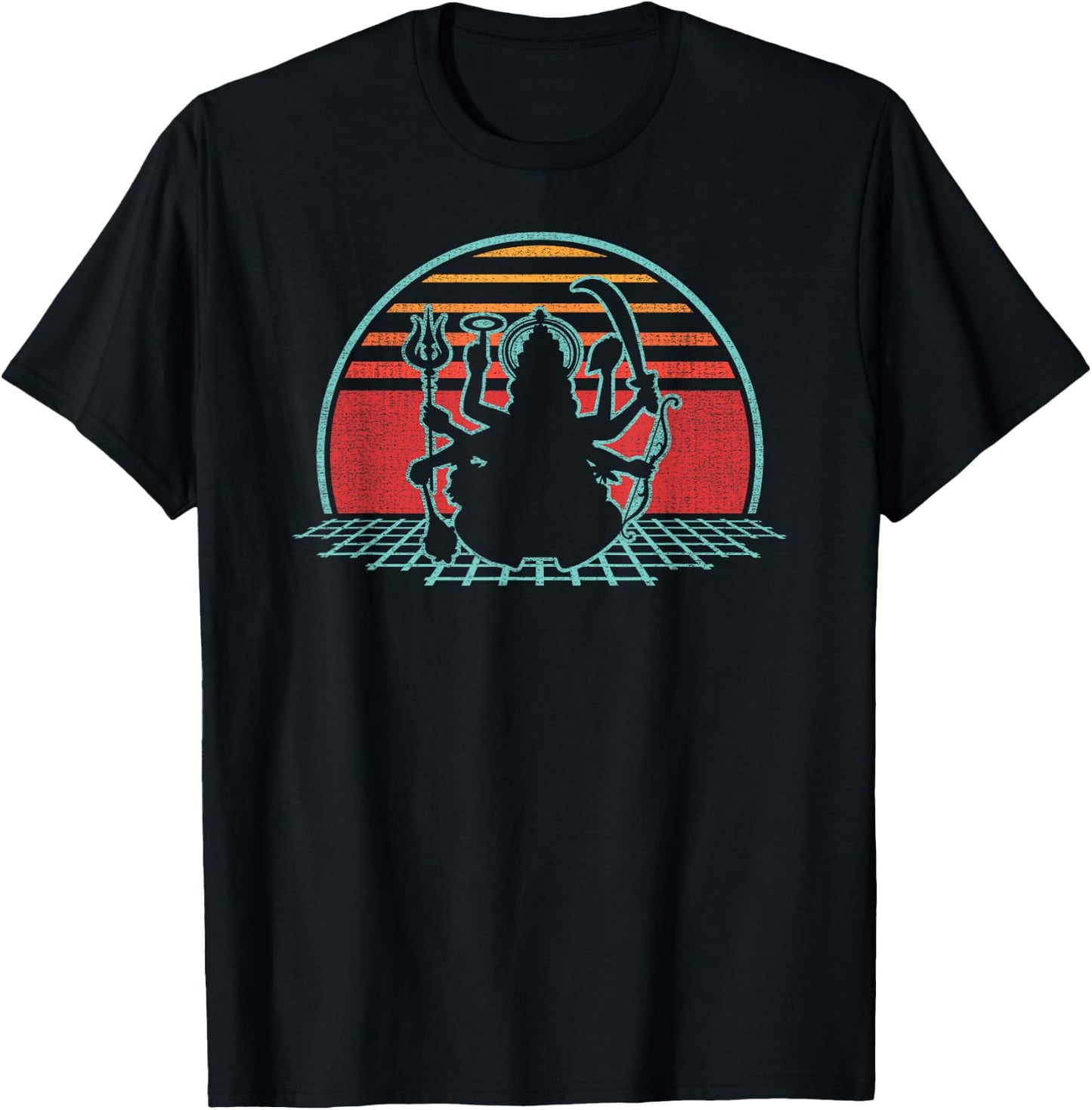 Kali Hindu Goddess Retro Vintage 80s Style Gift T-Shirt - T-Shirt | Black