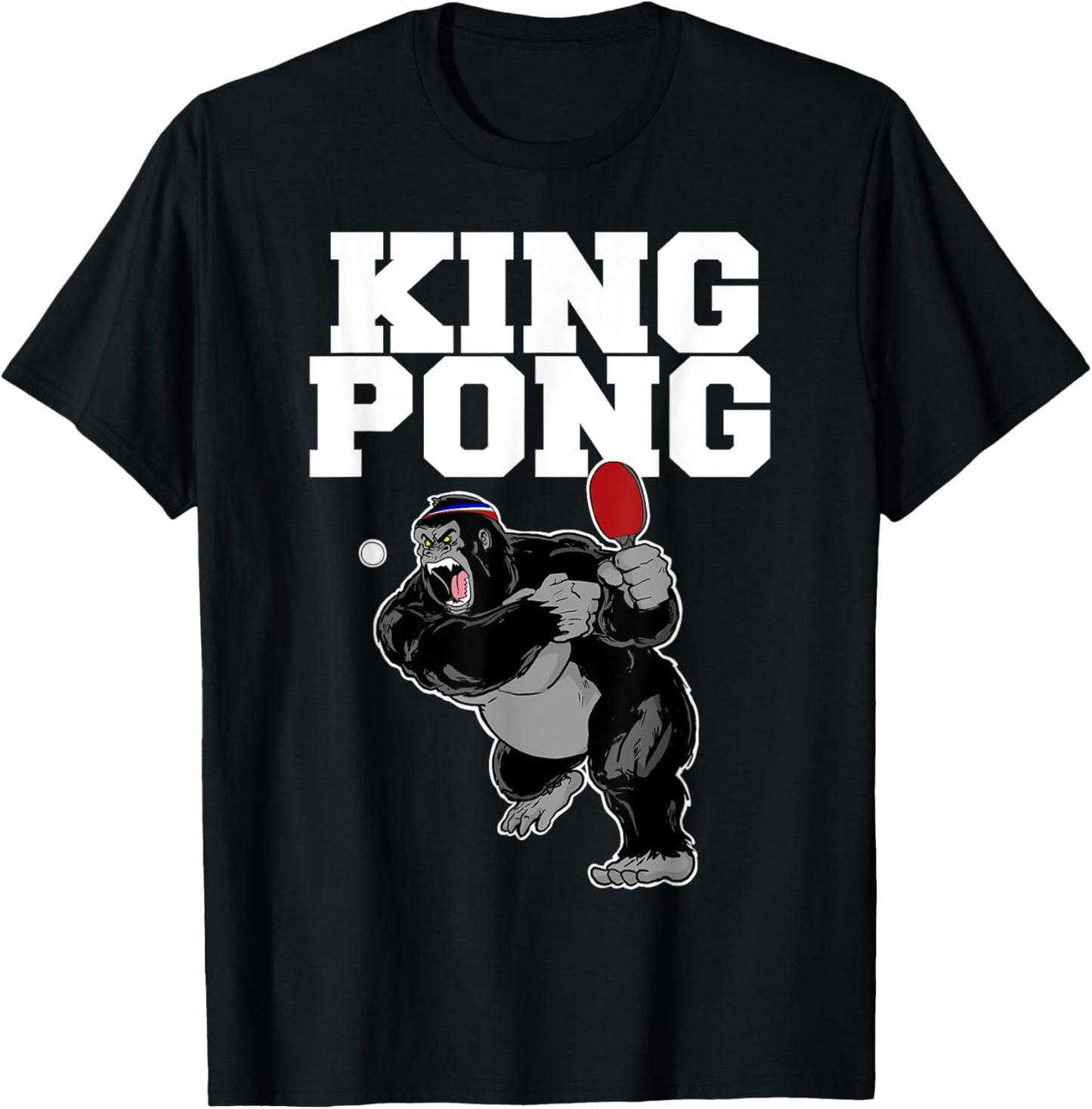 Gorilla King Pong T-Shirt - T-Shirt | Black