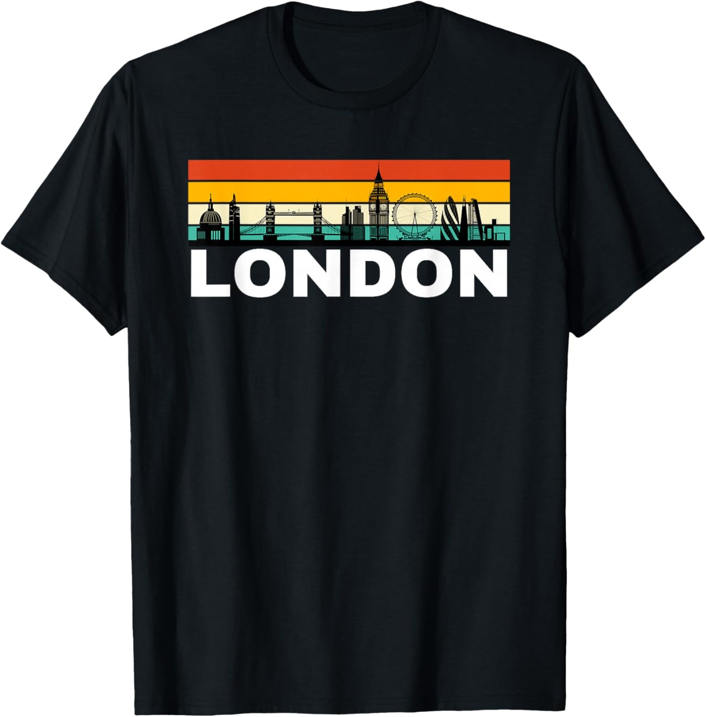 London City England United Kingdom UK Souvenir Travel Retro T-Shirt - T-Shirt | Black