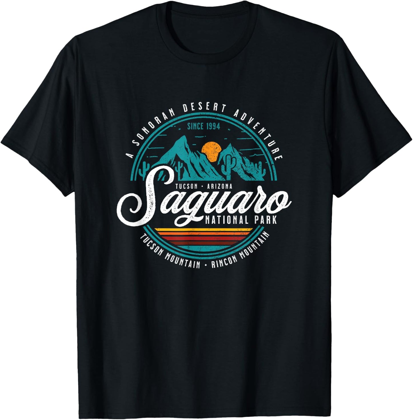 Vintage Saguaro National Park Arizona USA Novelty Souvenir T-Shirt - T-Shirt | Black